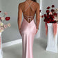 Pink fashion elegant sexy suspender long satin floor-length ball gown, evening dress, party dress nv3707