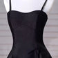 A-Line Sweetheart Neck Satin Black Long Prom Dress, Black Long Formal Dress nv1469