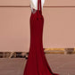 Mermaid Halter Burgundy Long Prom Dresses nv1717