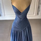 NiceVestidos - Robe de soirée longue en satin bleu NV5951