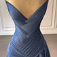 NiceVestidos - Robe de soirée longue en satin bleu NV5951