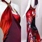 Red Charming Floral Long Satin Prom Dress Evening Dress Party Dress nv5137