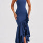 Ruffled Tiered Slit Sleeveless Midi Dress nv1620