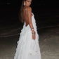White bubble tulle strapless long evening dress party dress nv2700