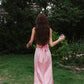 Pink fashion elegant sling bow backless design long ball gown evening dress dress birthday party dress nv1648