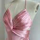 Pink fashion elegant sling bow backless design long ball gown evening dress dress birthday party dress nv1648