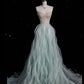 Green gorgeous elegant vintage fashion exquisite beading A-line sweetheart tulle floor length formal evening gown ball gown nv3858