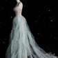 Green gorgeous elegant vintage fashion exquisite beading A-line sweetheart tulle floor length formal evening gown ball gown nv3858