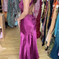 Sage Green/Pink Vintage V Neck Beaded Spaghetti Strap Backless Long Mermaid Ball Gown Evening Dress Formal Party Dress nv3599