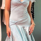 Classy Mermaid Off The Shoulder Light Sky Blue Satin Evening Dress Prom Dresses nv4152
