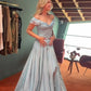 Classy Mermaid Off The Shoulder Light Sky Blue Satin Evening Dress Prom Dresses nv4152
