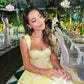 Light Yellow Ruffle Tiered A-Line Long Party Dress Prom Gown Evening Gown nv1778