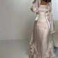 Champagne Fashion Elegant Ruffled Ruffle Long Tulle Ball Gown Evening Dress Party Dress nv3433
