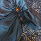 Sapphire blue exquisite beaded pleated elegant and charming retro fashion floral long taffeta lace ball gown evening dress nv4316