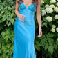 Blue Fashion Exquisite Beading Elegant Long satin V Neck Party Dress Bodycon Floor Length Prom Dress Evening Gown nv3849