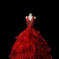 Red Gorgeous Retro Fashion Exquisite Beaded Long Satin Floor Length Prom Dress Evening Gown nv3917