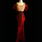 Burgundy Gorgeous Retro Fashion Sophisticated Elegant Gold Floral Beaded Long Tulle Chiffon lace Ball Gown Evening Gown Party Dress Prom Gown nv3899