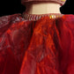 Red luxury gorgeous elegant exquisite gemstone beaded long tulle floor length ball gown evening dress two piece set nv3920