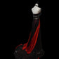 Black red gorgeous retro fashionable V-neck elegant and exquisite sequined long satin floor-length tail ball gown evening dress prom dress nv3943