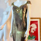 🌿Moss Green Short Satin Beaded Homecoming Dress Birthday Dress nv5141