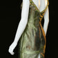 🌿Moss Green Short Satin Beaded Homecoming Dress Birthday Dress nv5141
