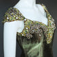 🌿Moss Green Short Satin Beaded Homecoming Dress Birthday Dress nv5141