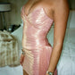 Pink Satin Short Homecoming Dress Birthday Party Dress nv5317