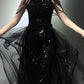 Robe de bal longue noire brillante NV6624