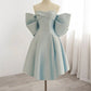 Blue sweetheart neck satin homecoming dress prom dress evening dress party dress nv1854
