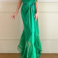 Robe de soirée longue en mousseline vert émeraude vintage NV6746