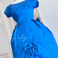 Klein blue retro fashion elegant flower bud floral embellishment exquisite waist very waist-revealing medium-length/short prom dress evening dress prom dress nv4085
