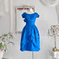 Klein blue retro fashion elegant flower bud floral embellishment exquisite waist very waist-revealing medium-length/short prom dress evening dress prom dress nv4085