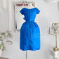 Klein blue retro fashion elegant flower bud floral embellishment exquisite waist very waist-revealing medium-length/short prom dress evening dress prom dress nv4085
