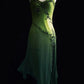 Vintage Vine Wrapped Summer Green Long Formal Dress Exquisite Beaded Vine NV6608