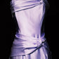 Robe de soirée longue vintage en satin violet NV6607