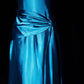 Robe longue de soirée vintage Deep Sea Venus Gemstone bleu satiné NV6606
