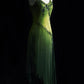 Vintage Vine Wrapped Summer Green Long Formal Dress Exquisite Beaded Vine NV6608