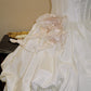 Robe de bal bustier en satin blanc ornée de fleurs, style vintage NV6552