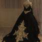 NiceVestidos--Vintage Dress, Golden, Superb, Top-Grade, Gorgeous, Hand-Embroidered, Heavily Beaded Dress, Romantic Fantasy, Baroque Period, Magnificent Wedding Dress, Ball Gown NV5854