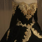NiceVestidos--Vintage Dress, Golden, Superb, Top-Grade, Gorgeous, Hand-Embroidered, Heavily Beaded Dress, Romantic Fantasy, Baroque Period, Magnificent Wedding Dress, Ball Gown NV5854