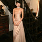 Robe de soirée longue en satin rose brillant NV6601