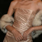 Robe de soirée longue en satin rose brillant NV6601