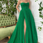 Trendy Green A-line Strapless Sweetheart Sequined Tulle Prom Gown nv1642