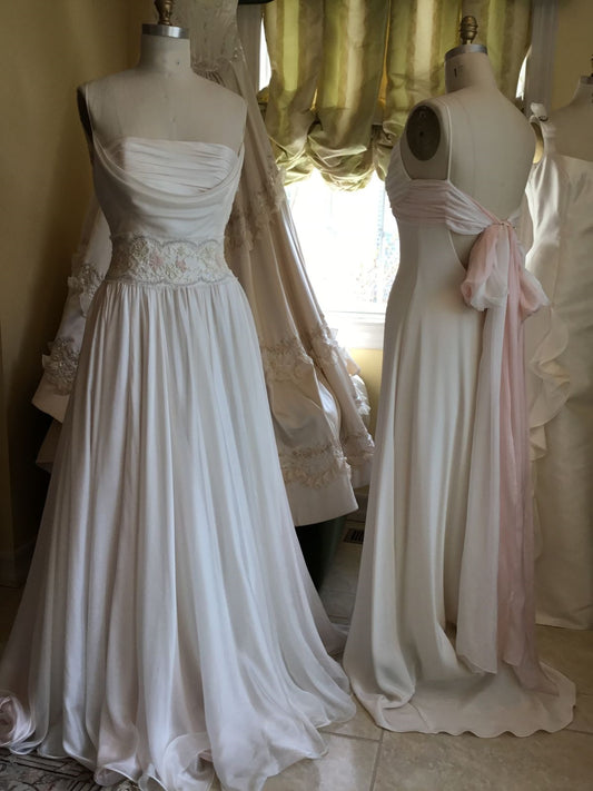 NiceVestidos-_ Pink floral tulle satin dress NV6028