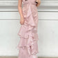 NiceVestidos--Pink lace chiffon long prom dress NV5831