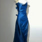Blue simple elegant fashion spaghetti strap long chiffon ball gown, evening dress, party dress nv3699