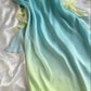 Orange Pink/Teal Unique Long A-Line Spaghetti Strap Ombre Chiffon Evening Gown Party Dress nv4347
