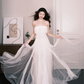Strapless Pearl Tulle Bridal Gown with Choker  NV7300