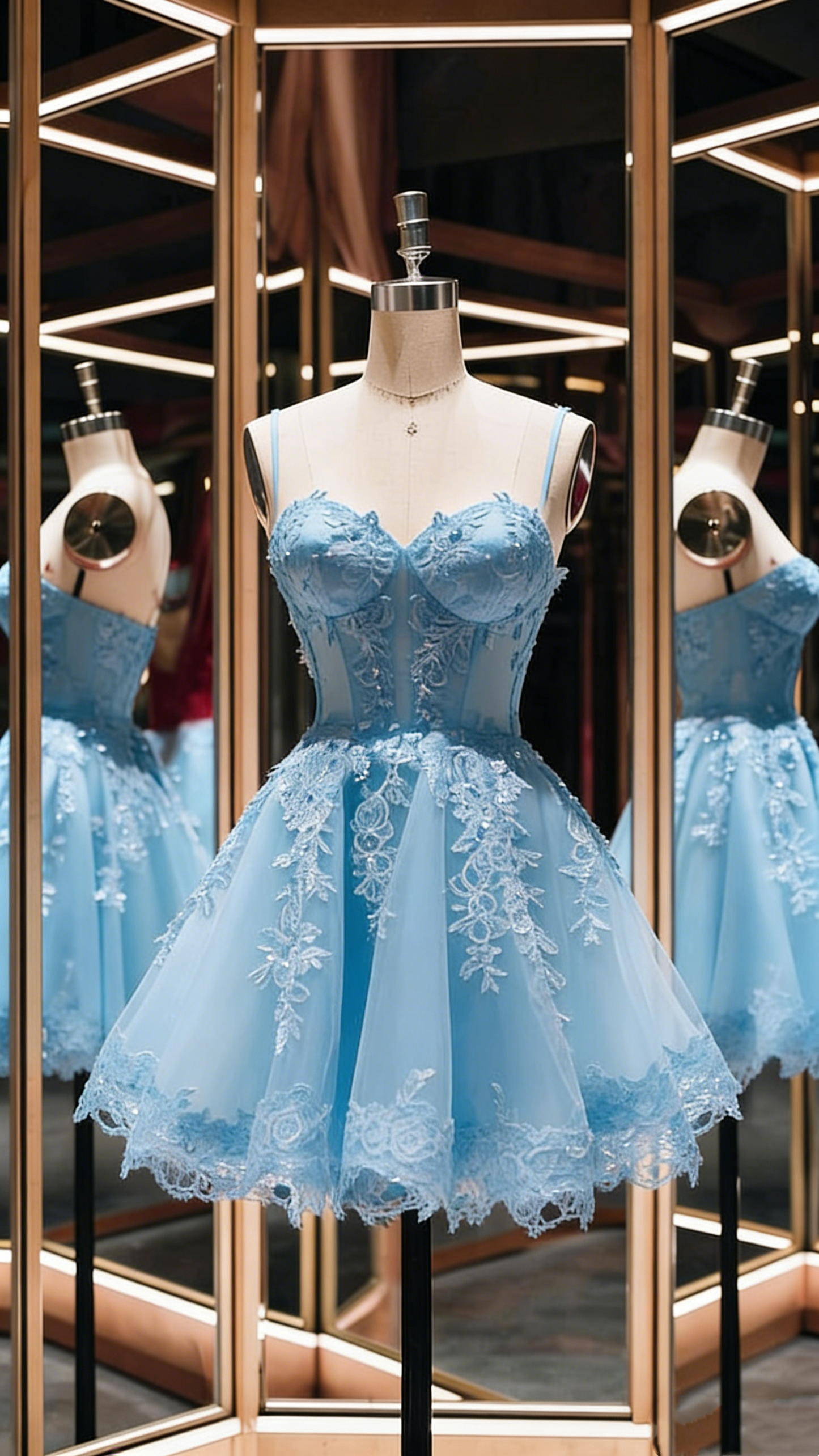 Robe courte en tulle à fines bretelles et application de dentelle rouge, idéale pour la rentrée scolaire ou une fête d'anniversaire (Nv4932)