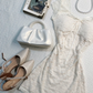 Ivory Lace Short Homecoming Dress Square Neck Flutter Sleeve Bow Tie Vintage Cocktail Gown  NV6931